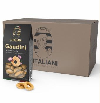 Gaudini 24 Packungen Taralli mit Zwiebel 4800 g I Inhalt: 24 Packungen a 200 g