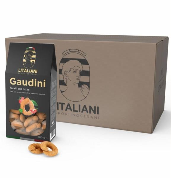 Gaudini 24 Packungen Taralli mit Pizzageschmack 4800 g I Inhalt: 24 Packungen a 200 g