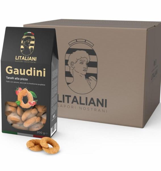 Gaudini 12 Packungen Taralli mit Pizzageschmack 2400 g I Inhalt: 12 Packungen a 200 g