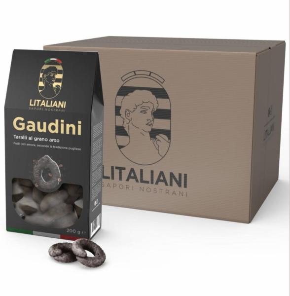 Gaudini 12 Packungen Taralli mit Grano Arso (verbranntem Weizen) 2400 g I Inhalt: 12 Packungen a 200 g