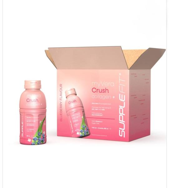 Myvera Crush Collagen+ Nahrungsergänzungsmittel in Einzelflaschen à 285 ml (6er Pack) I Inhalt: 1710 ML