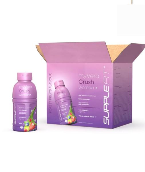 Myvera Crush Woman+ Nahrungsergänzungsmittel in Einzelflaschen à 285 ml (6er Pack) I Inhalt: 1710 ML